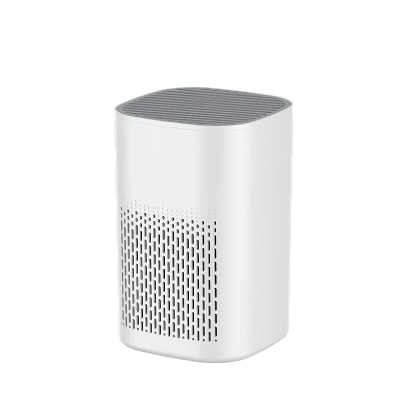 Simple style desktop air purifier with USB cable for office or home use measuring under 10 square metres coverage