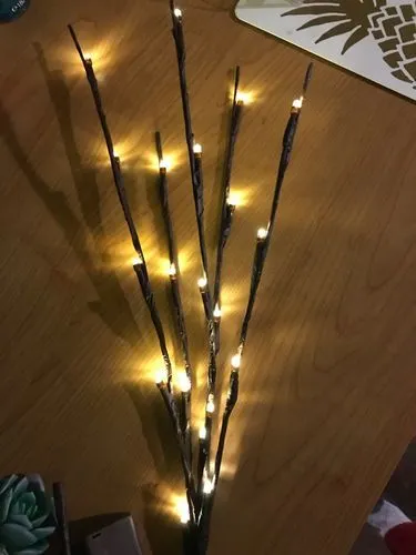 20LED twigs light string decoration with five branches, 75cm length, battery-operated, available in multiple colours