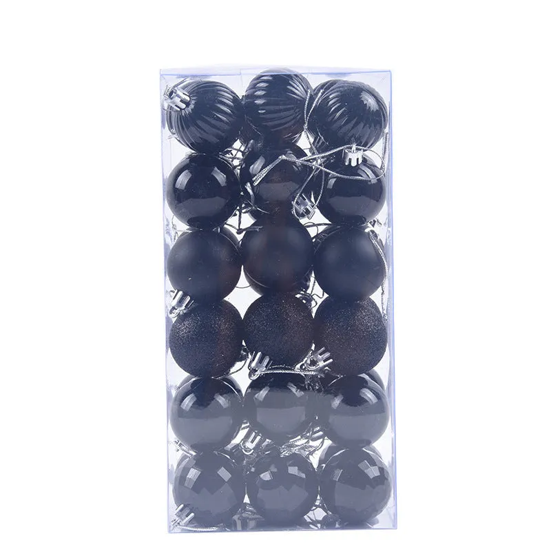 36 assorted Christmas balls in a whole box, each 4cm diameter, multicolour