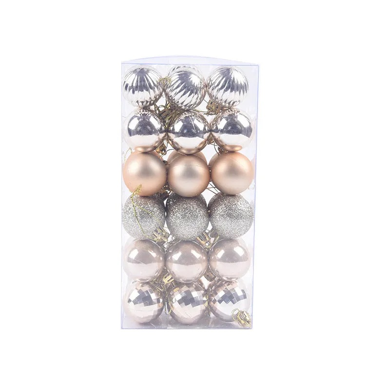 36 assorted Christmas balls in a whole box, each 4cm diameter, multicolour