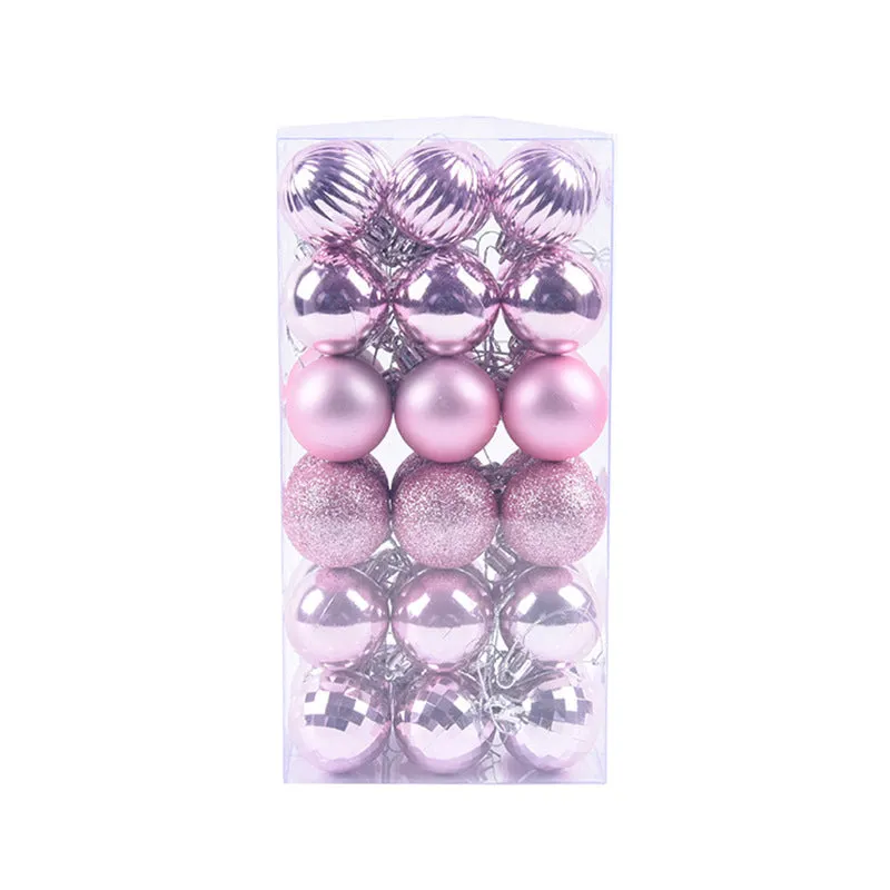 36 assorted Christmas balls in a whole box, each 4cm diameter, multicolour