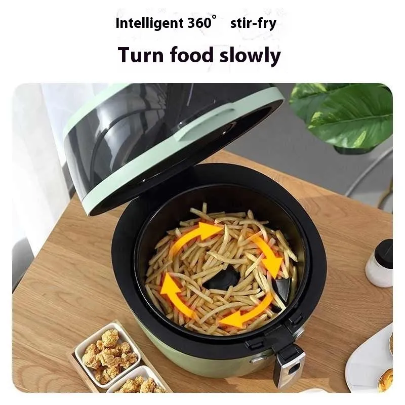 8-litre capacity air fryer oven with visible window and mechanical control buttons.