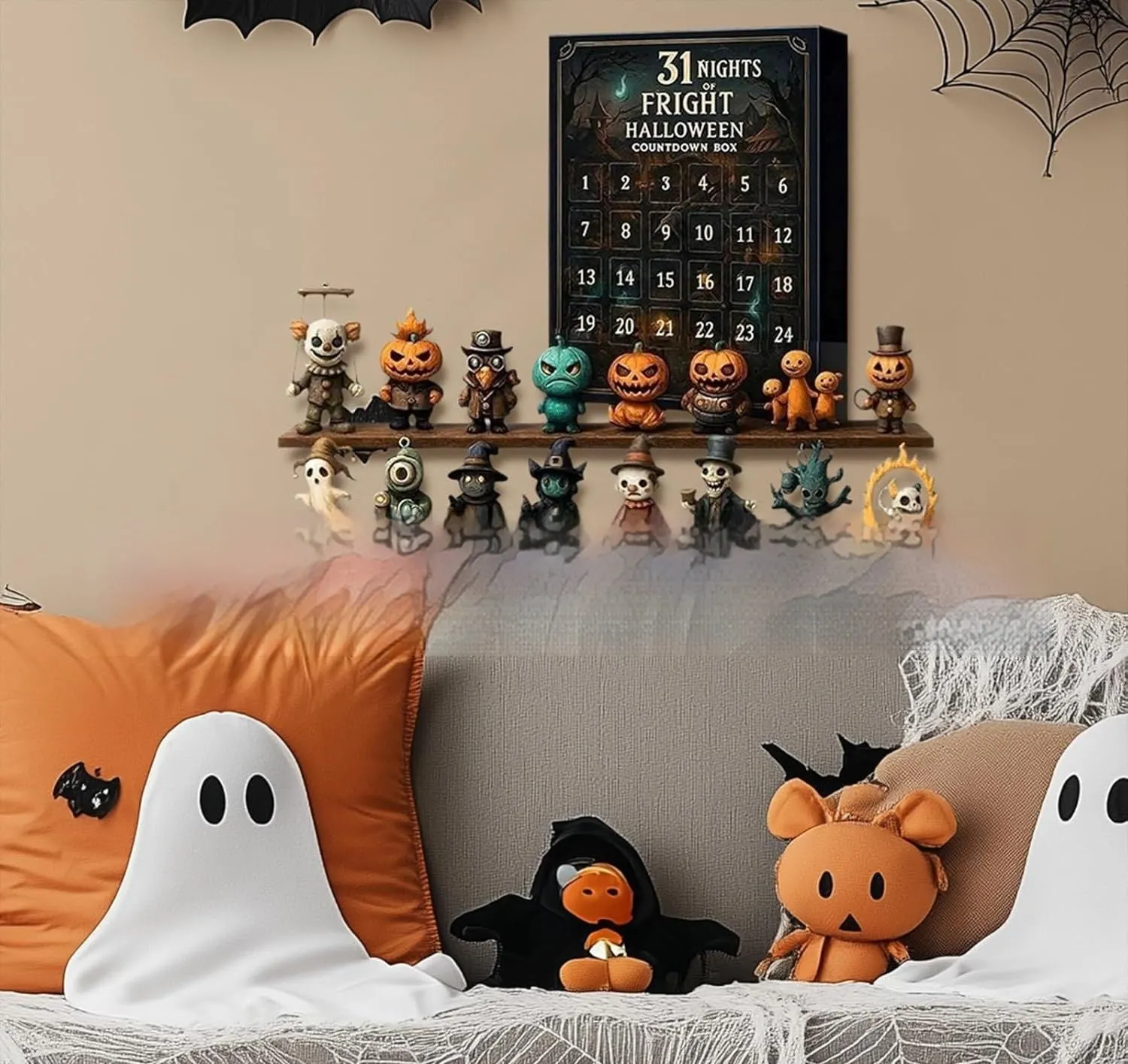 Halloween horror advent calendar blind box with doll figure for 31 night countdown