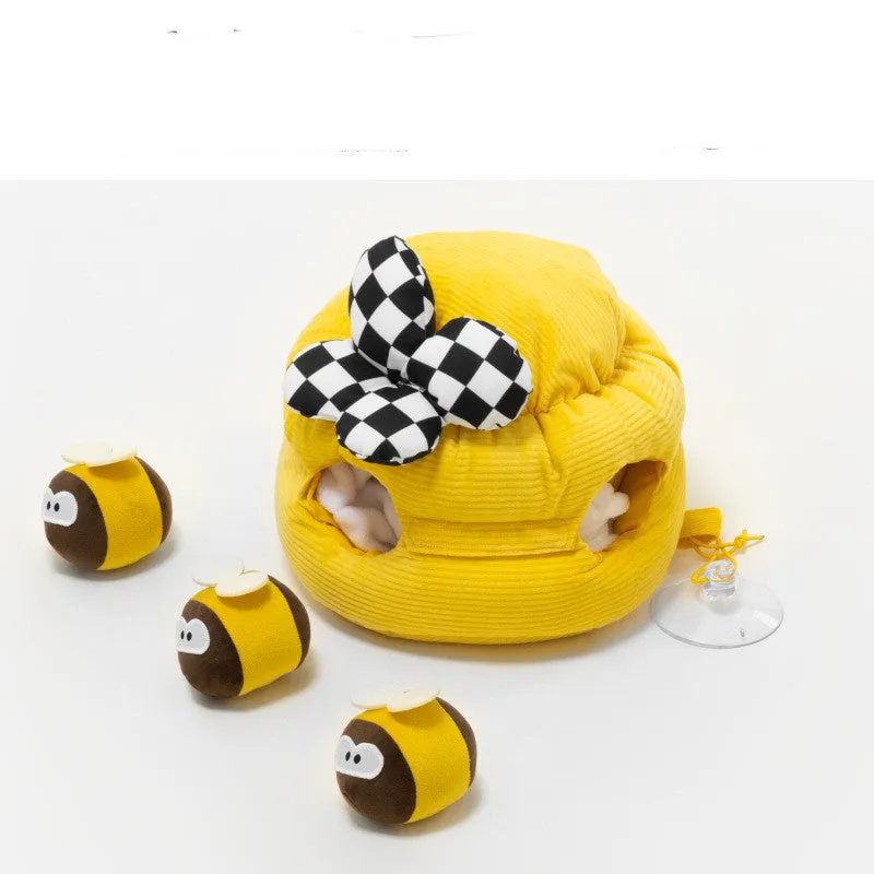 Pet dog food hiding educational toy in honey digging regular pattern made from polyester and pure cotton