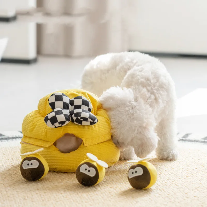 Pet dog food hiding educational toy in honey digging regular pattern made from polyester and pure cotton