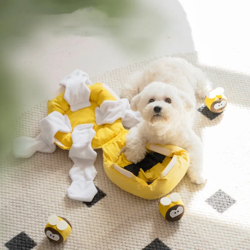 Pet dog food hiding educational toy in honey digging regular pattern made from polyester and pure cotton