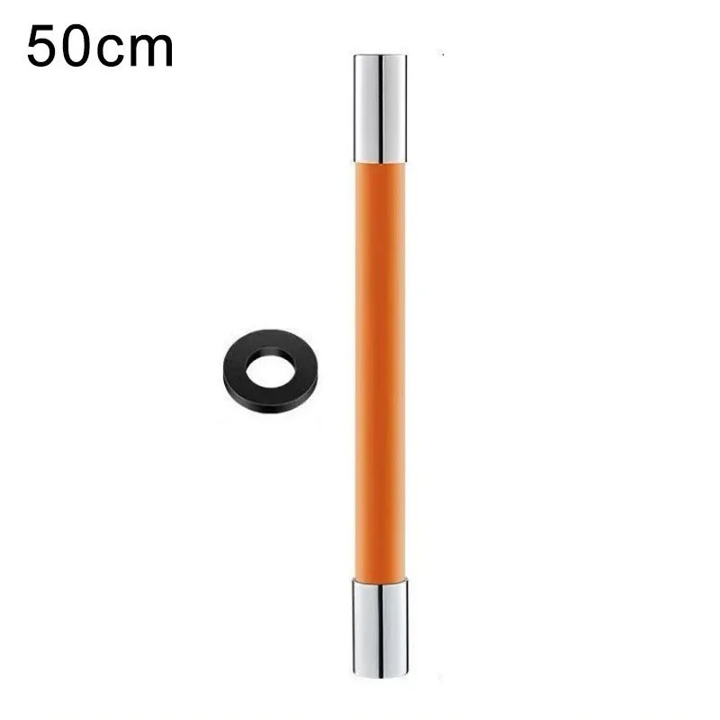 Black faucet extension extender with 360° rotation, stainless steel, 30 cm length, for bathroom basin
