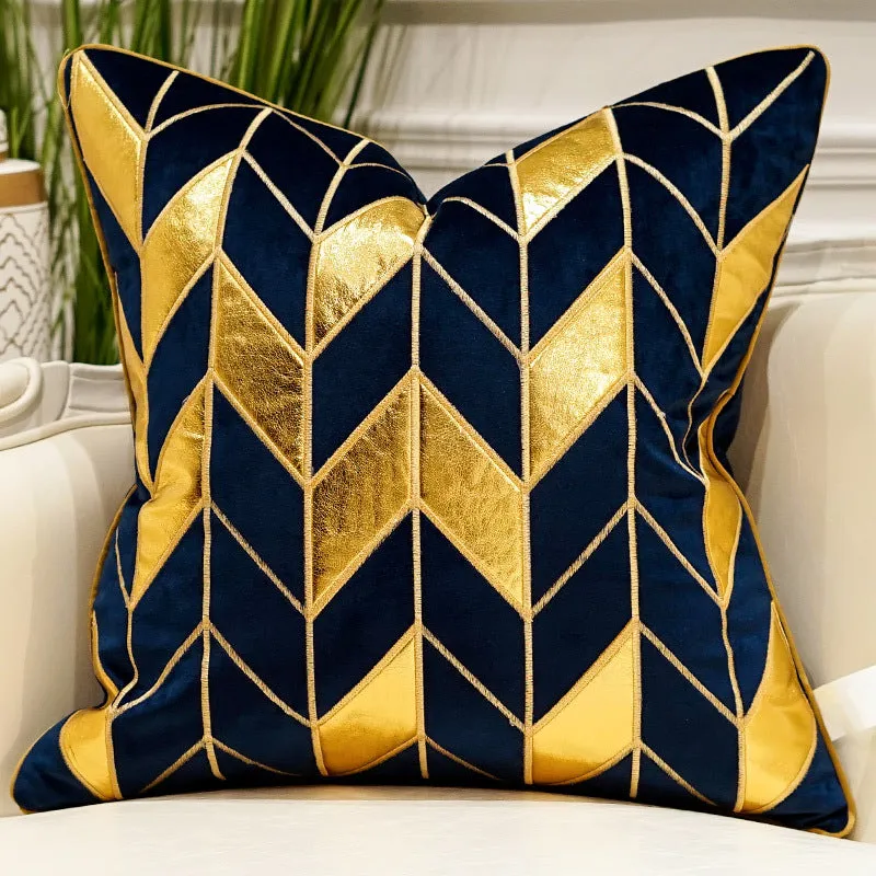 Embroidered plush throw pillow on modern light luxury sofa, 45x45cm or 50x50cm, with PP cotton filling
