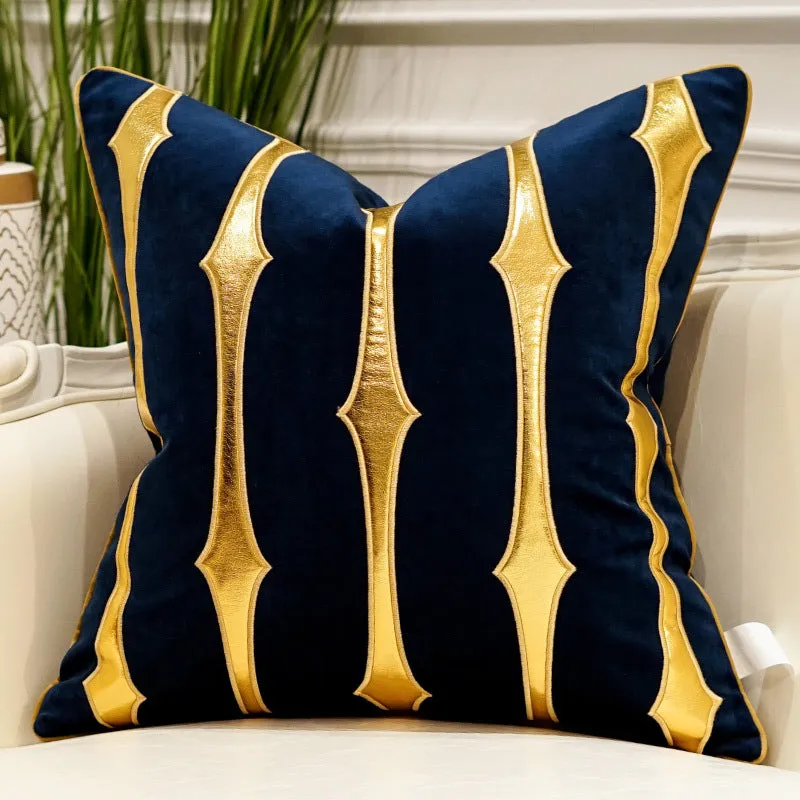 Embroidered plush throw pillow on modern light luxury sofa, 45x45cm or 50x50cm, with PP cotton filling