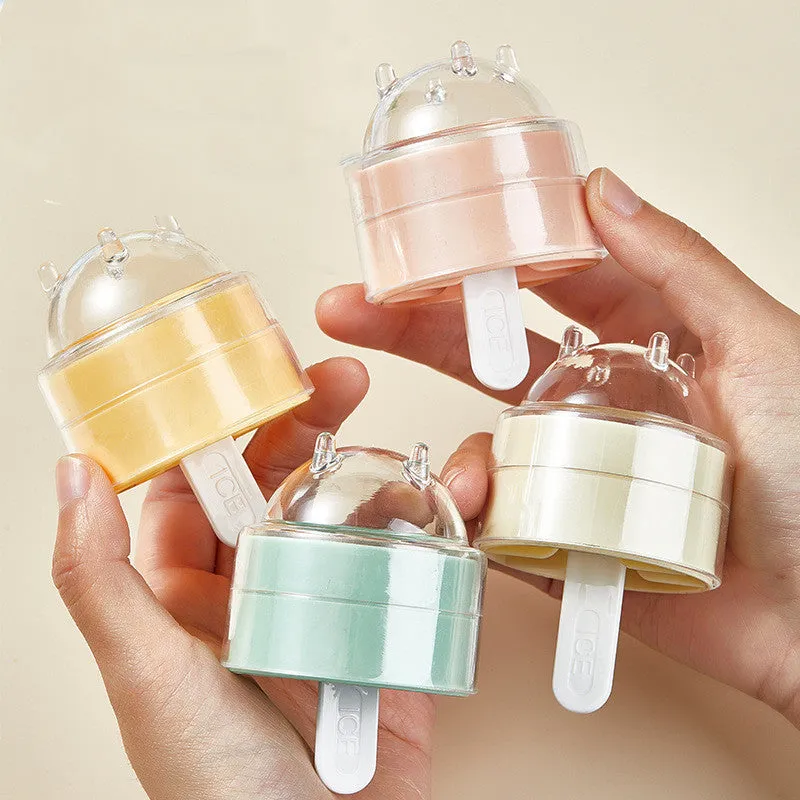 Creative PE ice cream lollipop mold set of 4 colourful quick-freeze molds for summer treats