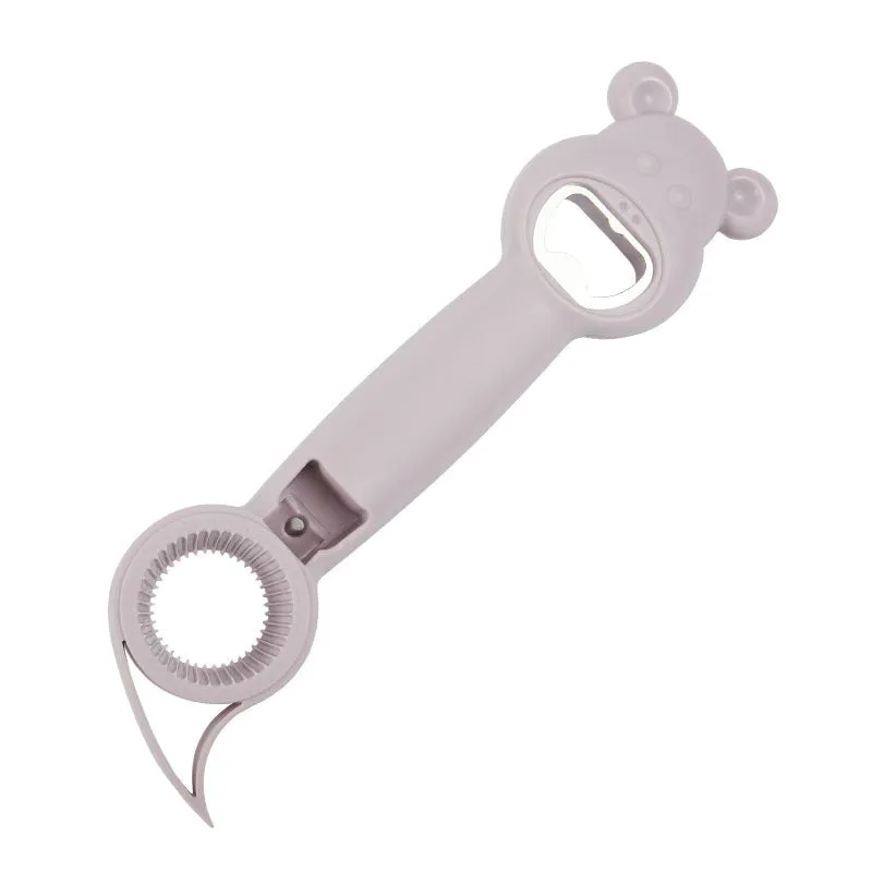 4-in-1 multifunctional stainless steel bottle opener jar opener can opener in gray blue colour