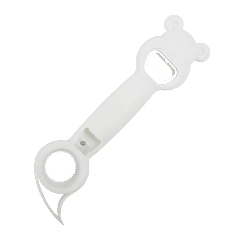 4-in-1 multifunctional stainless steel bottle opener jar opener can opener in gray blue colour