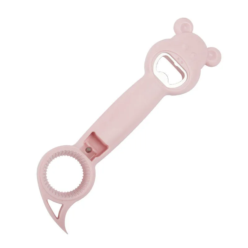 4-in-1 multifunctional stainless steel bottle opener jar opener can opener in gray blue colour