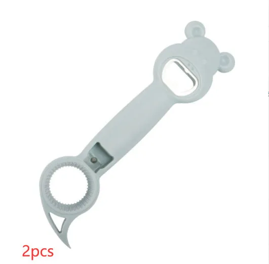 4-in-1 multifunctional stainless steel bottle opener jar opener can opener in gray blue colour