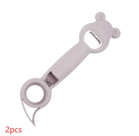 4-in-1 multifunctional stainless steel bottle opener jar opener can opener in gray blue colour