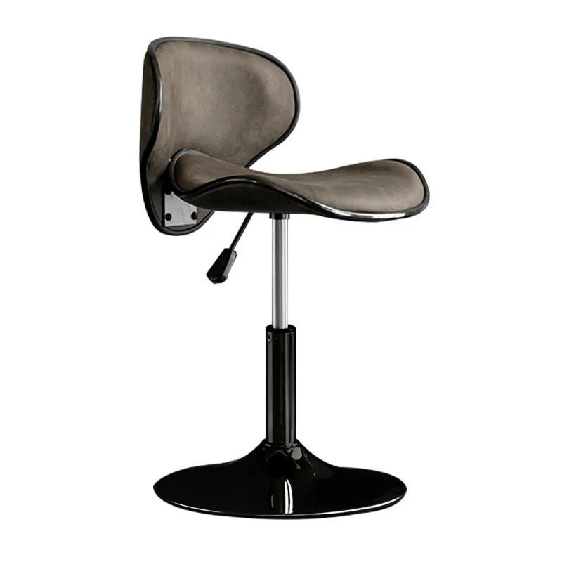 Minimalist modern Scandinavian leather chair with adjustable height from 84 to 104cm in retro camel colour for home office desk