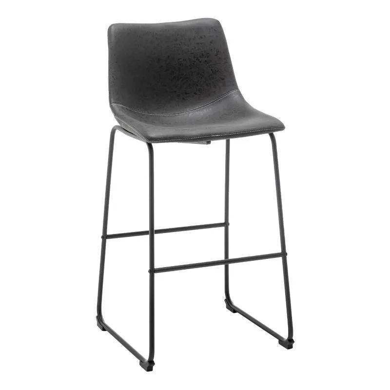 Minimalist modern Scandinavian leather chair with adjustable height from 84 to 104cm in retro camel colour for home office desk