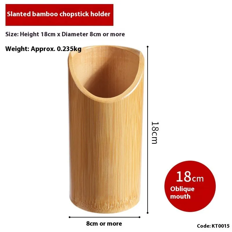 Bamboo chopsticks holder with multiple size options for kitchen utensil storage