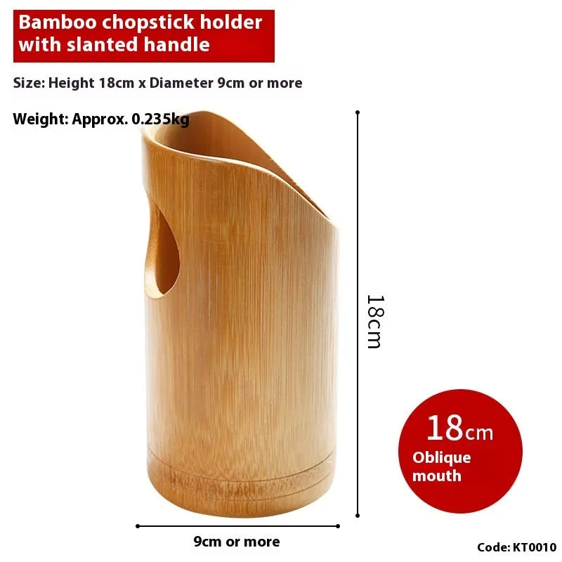 Bamboo chopsticks holder with multiple size options for kitchen utensil storage