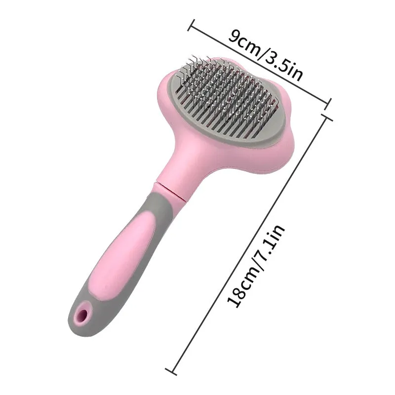 Fine needle pet grooming comb in macaron blue, 18cm long, PP and TPR material, for cats and dogs