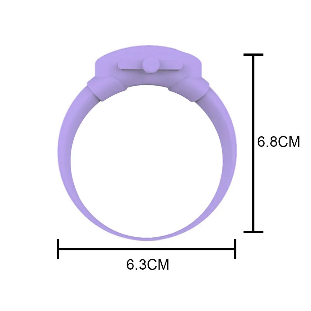 Portable hand sanitizer dispenser silicone wristband with refill cap, black band holding 6mL bottle