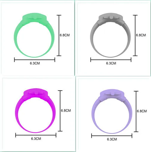 Portable hand sanitizer dispenser silicone wristband with refill cap, black band holding 6mL bottle