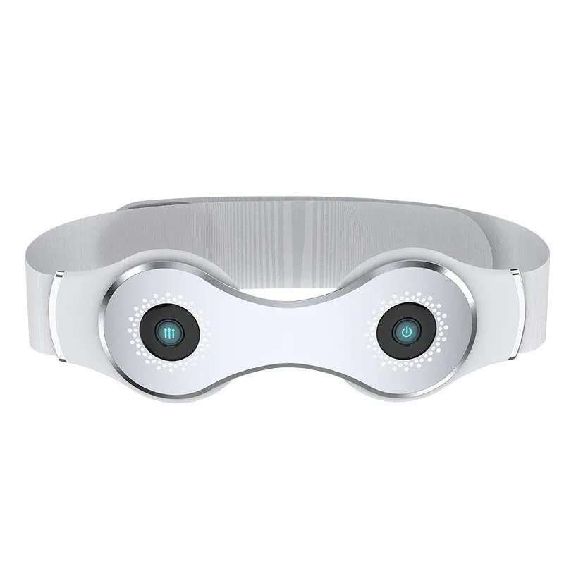 White far infrared lumbar massage belt with Type-C charging port, 25 x 8.5 cm