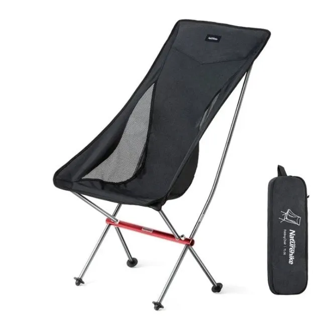 Portable ultralight camping chair with aluminium alloy frame folded for travel