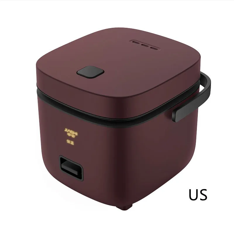 Mini rice cooker 1-2 litre 200W compact mechanical kitchen appliance in brown