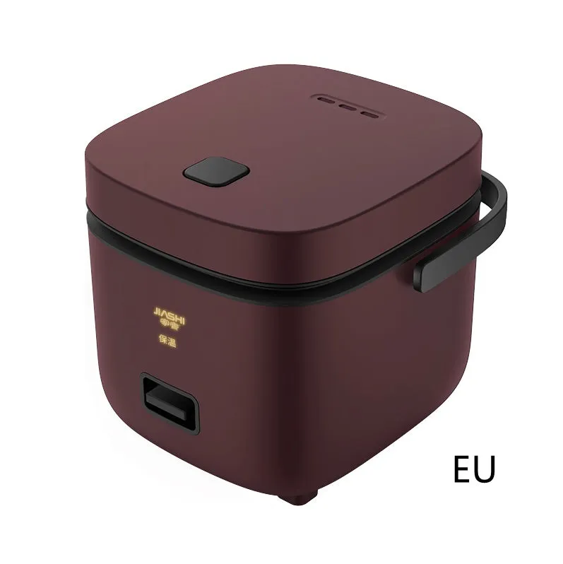 Mini rice cooker 1-2 litre 200W compact mechanical kitchen appliance in brown
