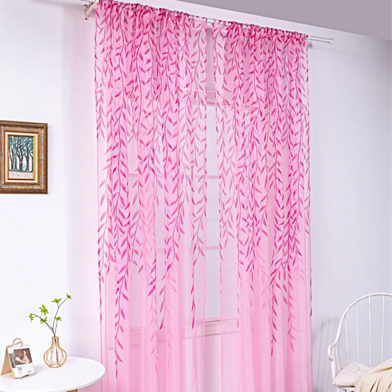Inverted willow wicker offset printing curtain for living room balcony window screen in green colour