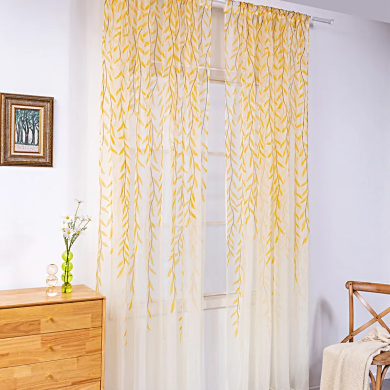 Inverted willow wicker offset printing curtain for living room balcony window screen in green colour