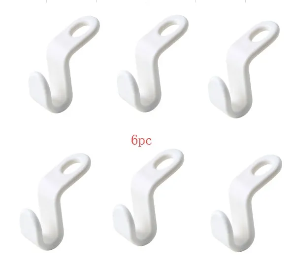 Plastic closet stack hanger hook 6-pack PP material 6x2cm for wardrobe organisation