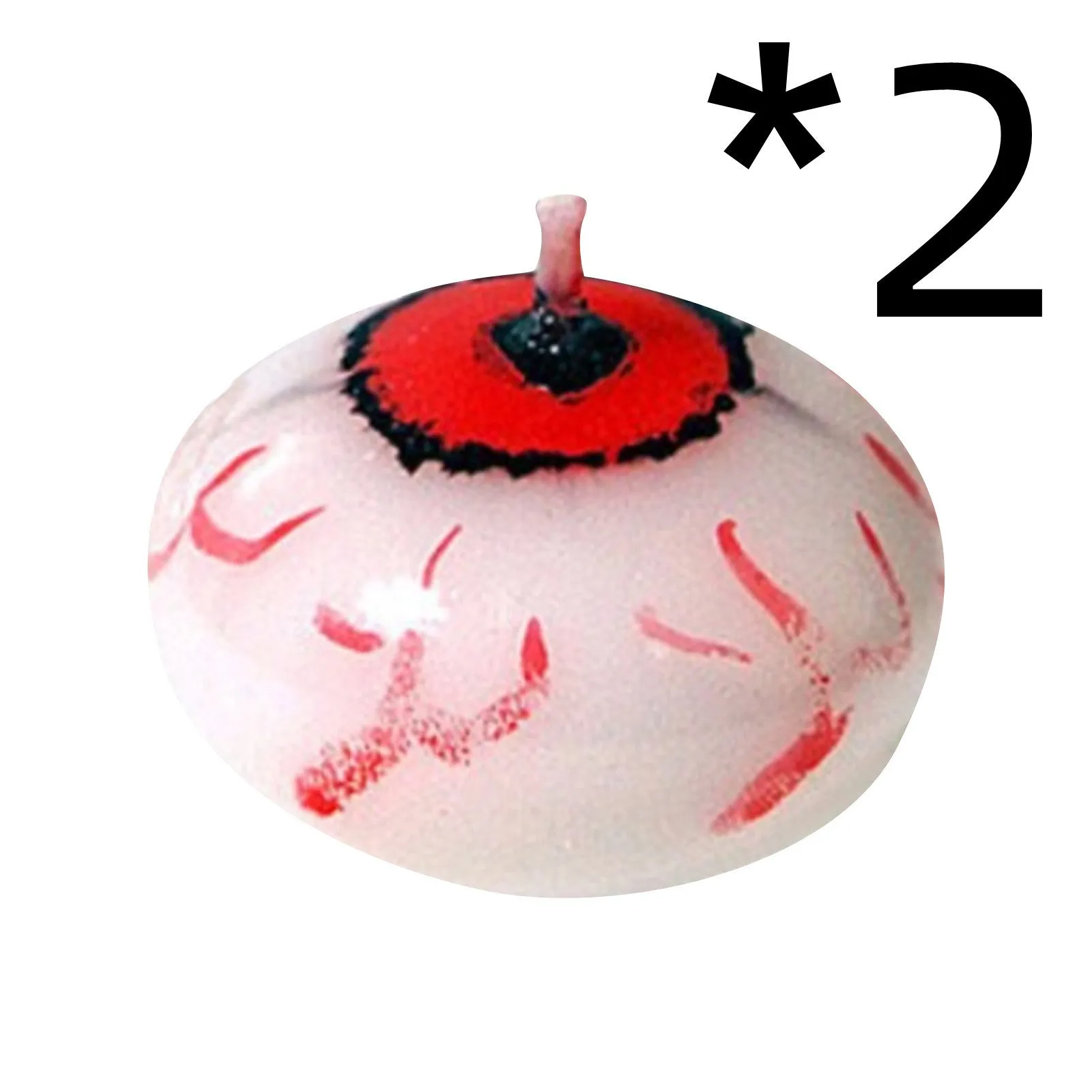 Red oval eyeball floating Halloween candle made from paraffin wax