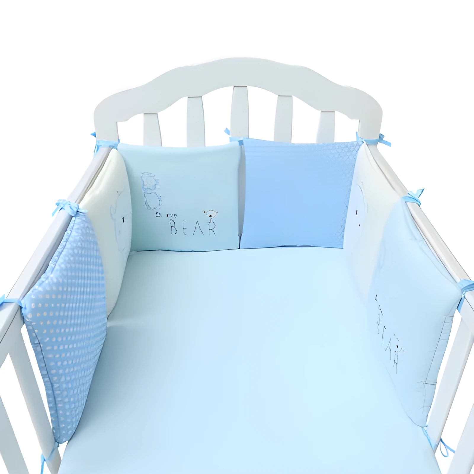 Baby bed free combination cotton bumper set with six 30x30cm pieces in crib