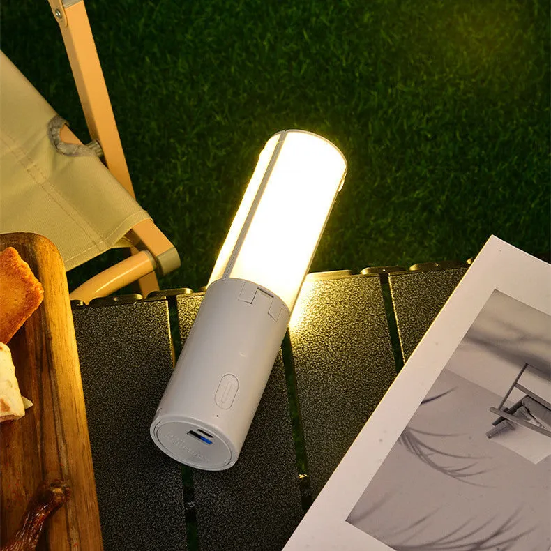 Outdoor multifunctional folding camping light with LED, USB charging, and battery capacity options