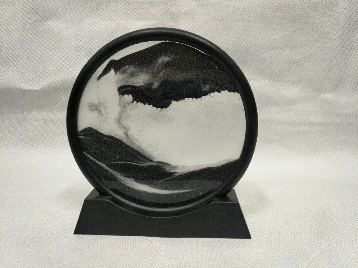 3D dynamic quicksand painting abstract New Chinese style glass decoration with polished surface