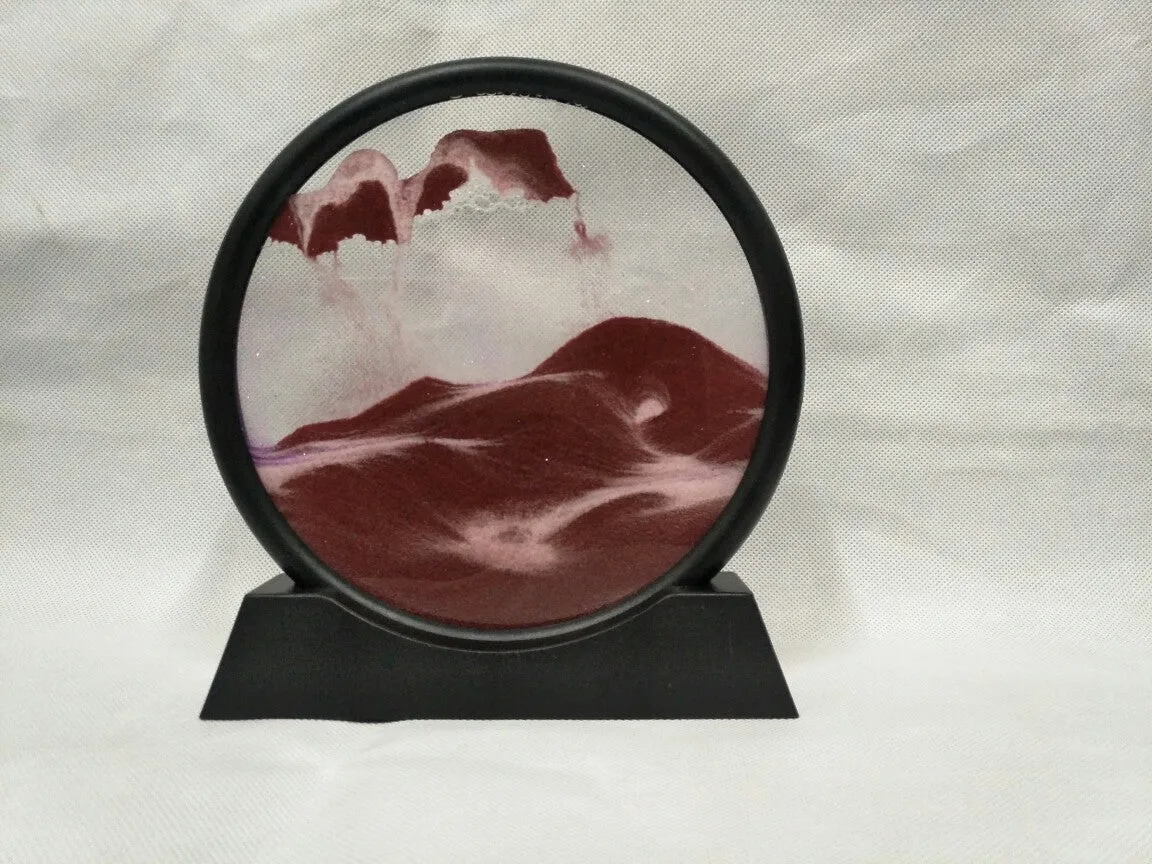 3D dynamic quicksand painting abstract New Chinese style glass decoration with polished surface