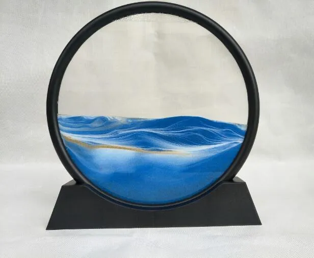 3D dynamic quicksand painting abstract New Chinese style glass decoration with polished surface