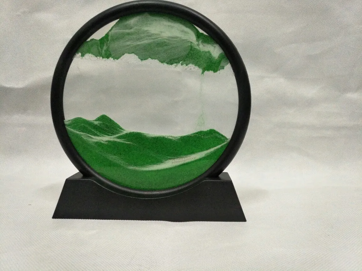 3D dynamic quicksand painting abstract New Chinese style glass decoration with polished surface