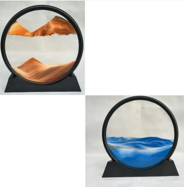 3D dynamic quicksand painting abstract New Chinese style glass decoration with polished surface