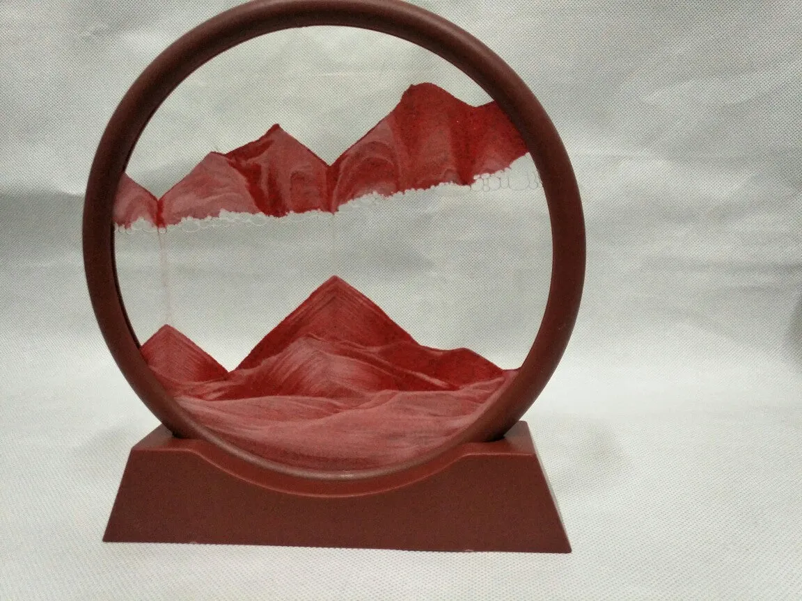 3D dynamic quicksand painting abstract New Chinese style glass decoration with polished surface