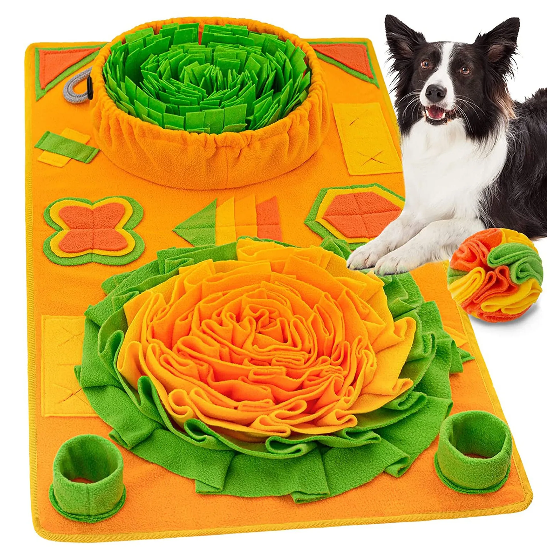 85x50cm polar fleece pet sniffing pad in cushion gift ball colour with treat hiding puzzle design