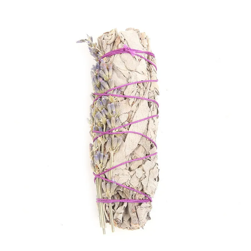 White sage and red rose petal incense bundle for fresh air with colourful dried botanicals