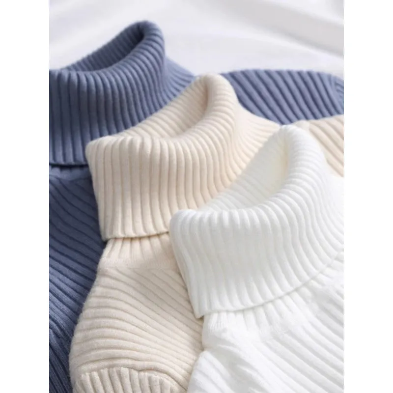 Women's turtleneck slimming sweater top in slim fit pullover style, available in multiple colours