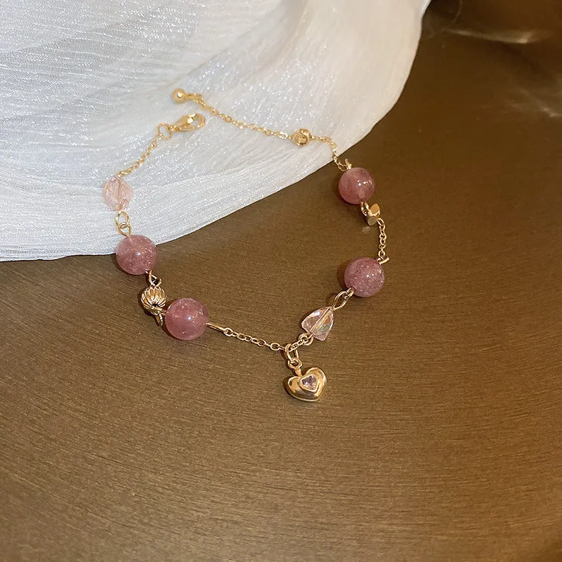Baroque freshwater pearl zircon bracelet for women with geometric inlaid design and magnetic clasp