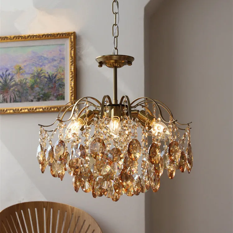 Retro full spectrum eye protection crystal chandelier 50cm clear crystal 220V living room dining room
