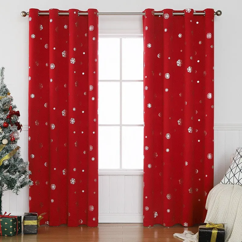 Snowflake pattern shade cloth curtain in polyester fabric with high-shading properties