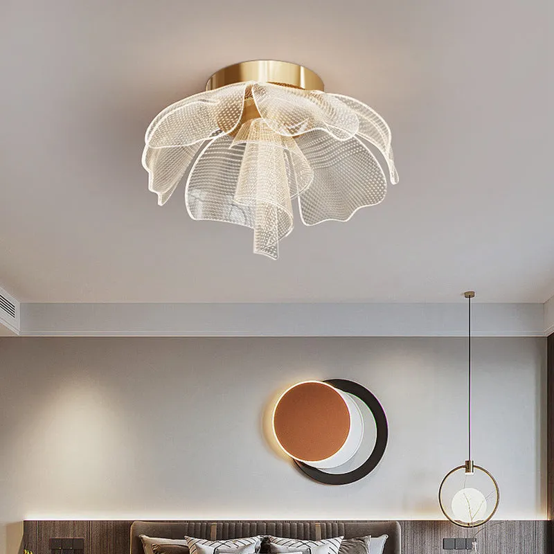 55cm flower acrylic ceiling light with white lampshade and iron frame for bedroom