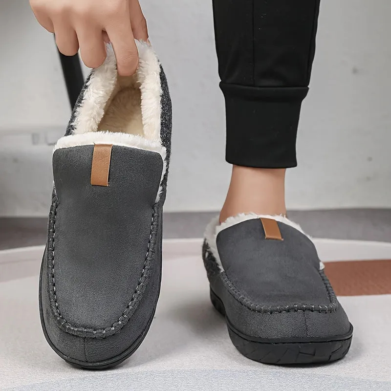 Thickened EVA home slippers for men in minimalist casual style, available in black, brown, camel, gray, US sizes 7 to 15